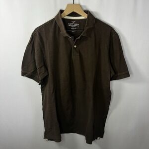 Y2K Faded Glory Top Men Size Large Brown Cotton Collared Short Sleeve Polo Shirt